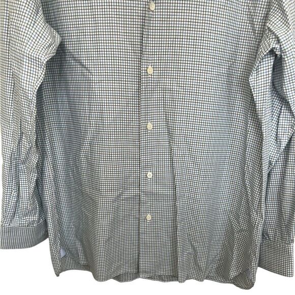 Ermenegildo Zegna White/Blue Multi Long Sleeve Gingham Check Button Front Shirt - Picture 4 of 10